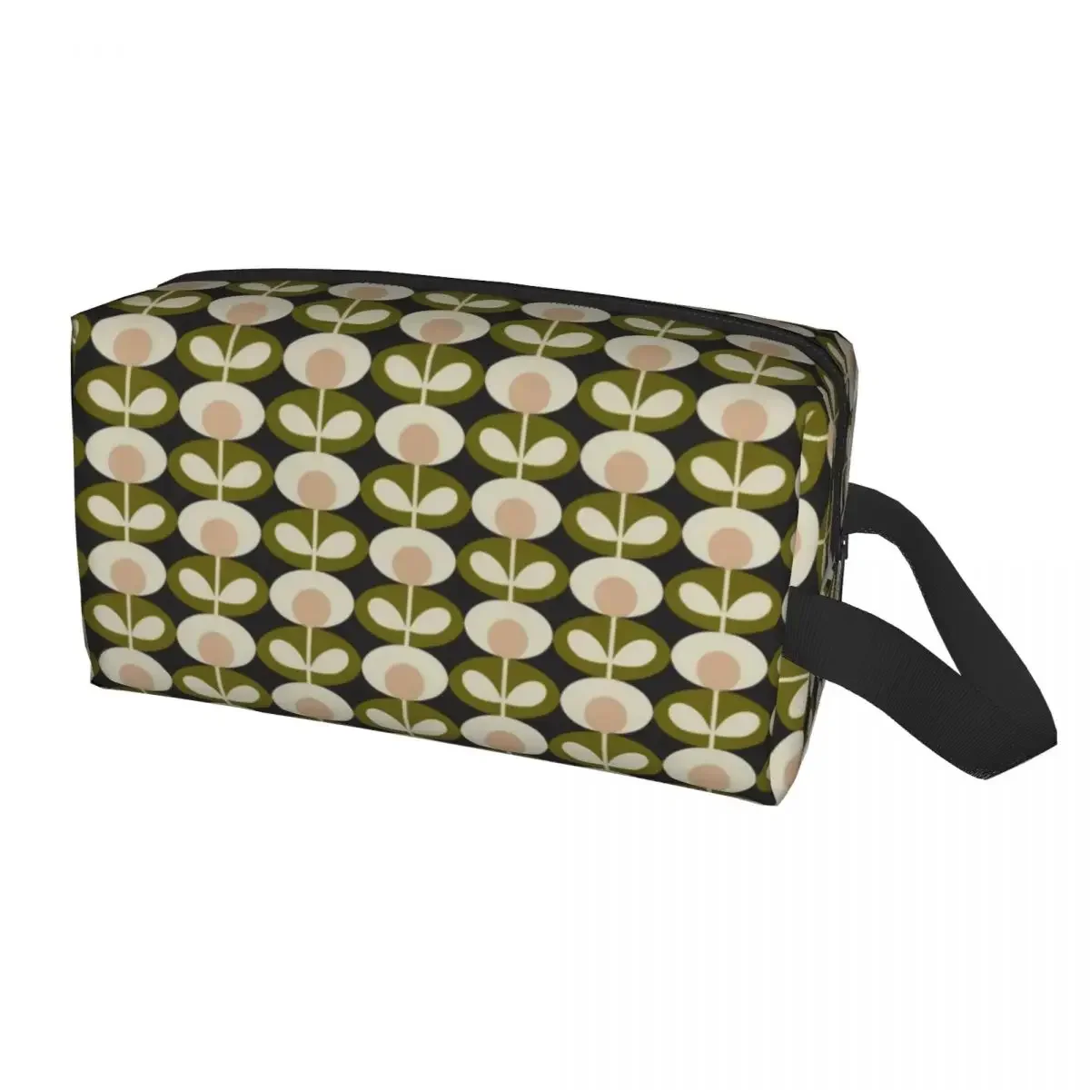 Custom Orla Kiely Prints Oval Flower Seagrass Cosmetic Bag Women Cute Large Capacity Makeup Case Beauty Storage Toiletry Bags