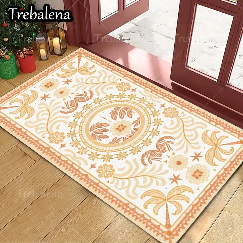 

1pc Welcome Door Mat Boho Chic Floral Palm Tree Doormat Indoor Outdoor Welcome Mat Decorative Rug
