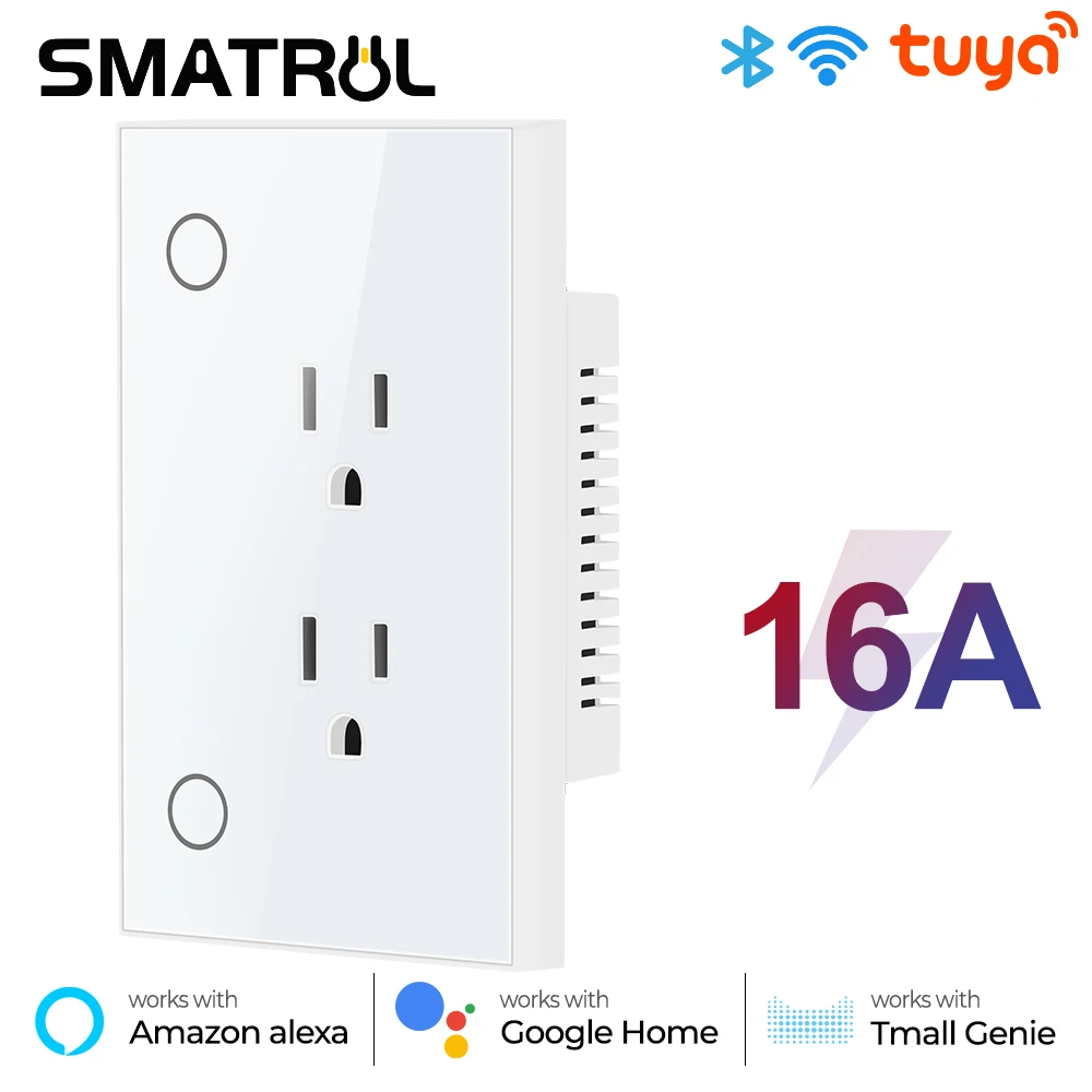 16A Tuya Wifi Socket Us Plug Outlet Timing Smart Life App Wall Electrical On Off For Google Home Alexa Tmall Genie