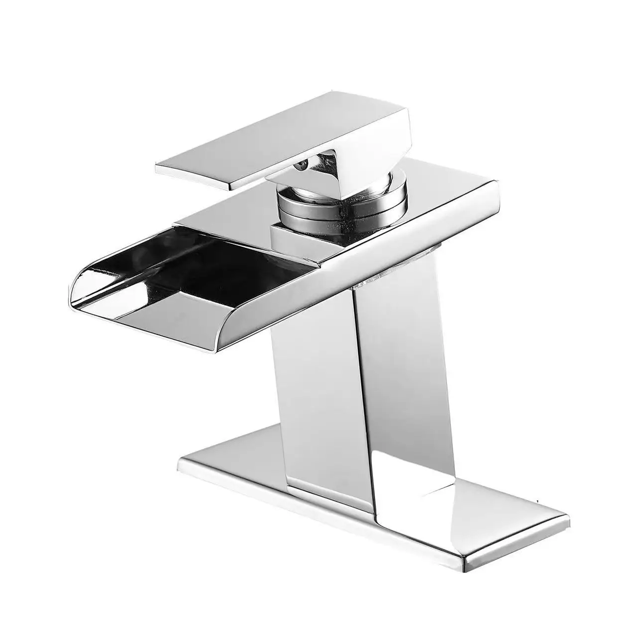 

Waterfall Bathroom Faucet Chrome Basin Waterfall Faucet LED Power Color-changing Drawing Large Sink Faucet