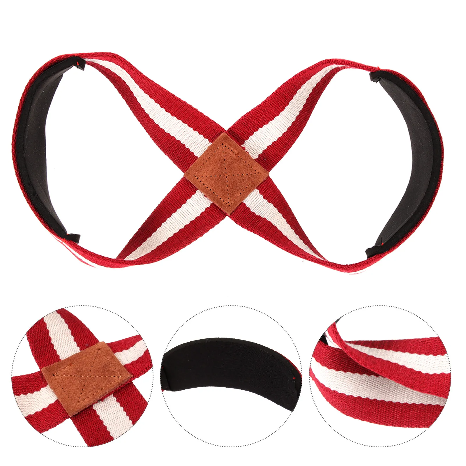 1Pair Wear-Resistant Weightlifting Wrist Straps Figure 8 Deadlift Bands Hand Grips Fitness Auxiliary Training Equipment