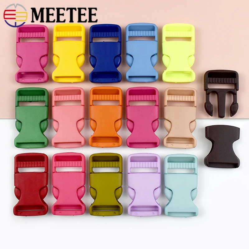 

10Pcs Meetee Plastic Release Buckles Colored Webbing Strap Buckle Backpack Bag Side Clip Hook Adjust Snap Clasp DIY Accessories