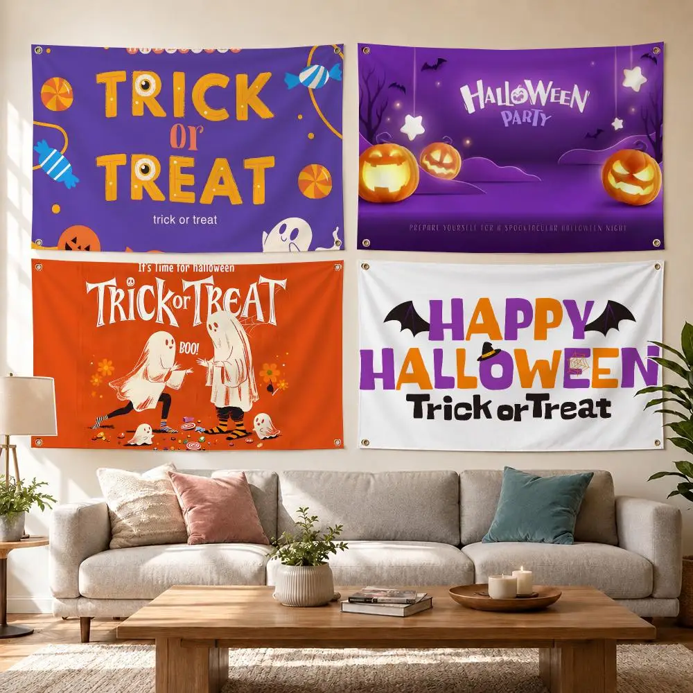 Halloween Kids Costume Trick Or Treat Party Flags Flag Outdoor Decor Flaga Decorative Home Objects Barber Shop Decoration Garage