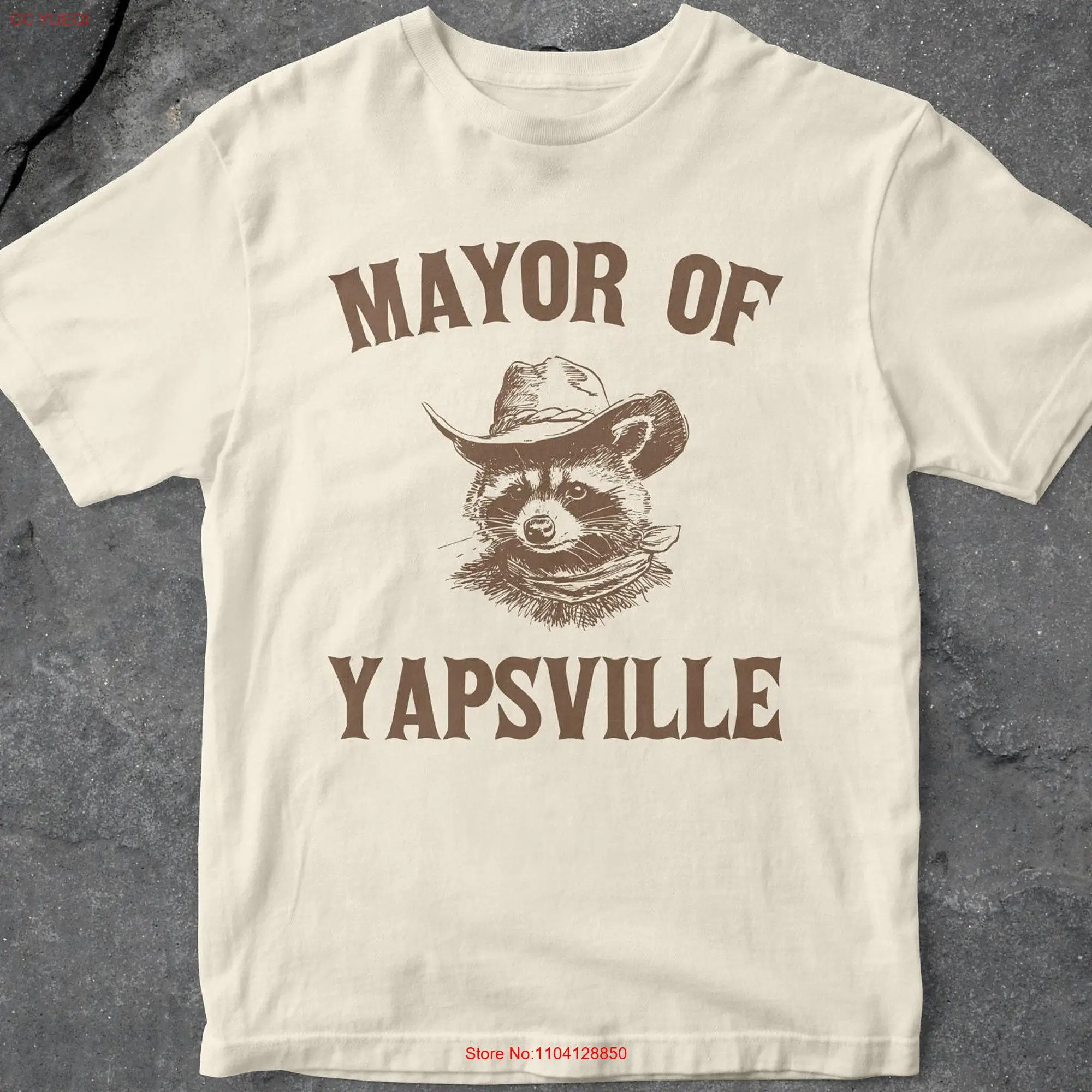 Mayor Of Yapsville T Shirt Funny Raccoon 90's Vintage For Her Him long or short sleeves