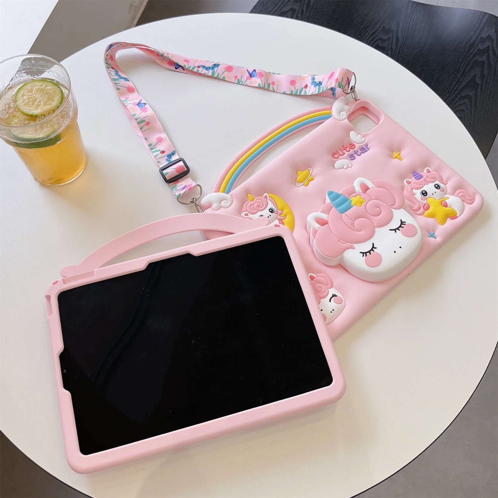 Funda de unicornio de silicona para iPad 9,7, 5 a, 6, 10,2, 7 a, 8, 9, 10, a generación, Air 2, 3, 4, 5, 10,9 Pro, funda con soporte de silicona para niños de 11 pulgadas