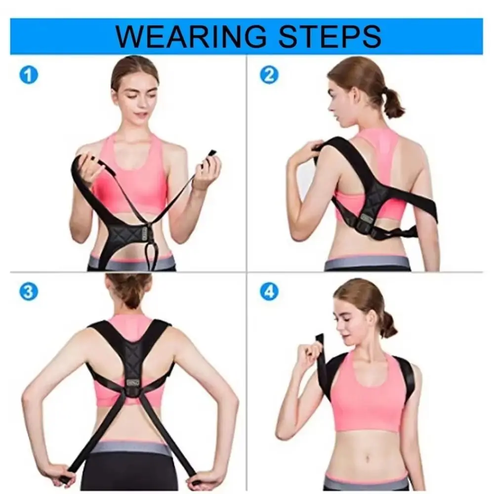 

Polyester Back Straightener Full Back Breathable Back Brace Posture Corrector Support Black Back Posture Corrector Fitness