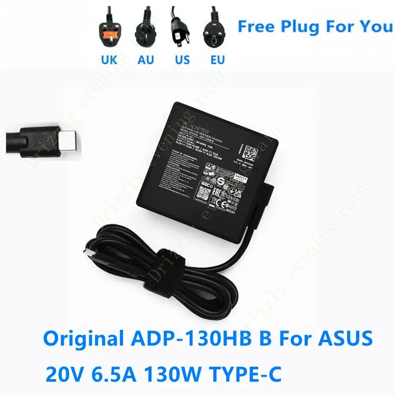 Original AC adapter charger for Asus 20V 6.5a 130W Type-C ADP-130HB B laptop power supply