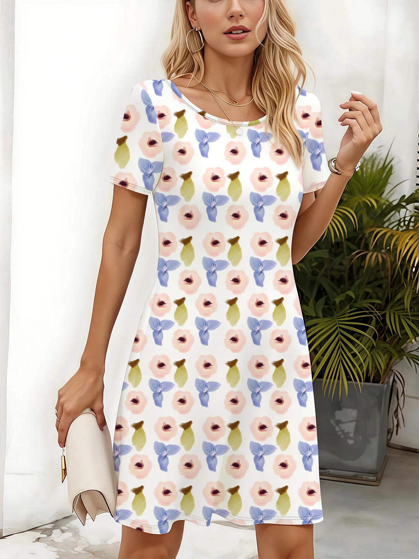 Robe à imprimé tulipe florale pour femmes, jolie robe fluide, tenue d'événement décontractée, vêtements toutes saisons, Style bohème Y2k, vêtements pour femmes