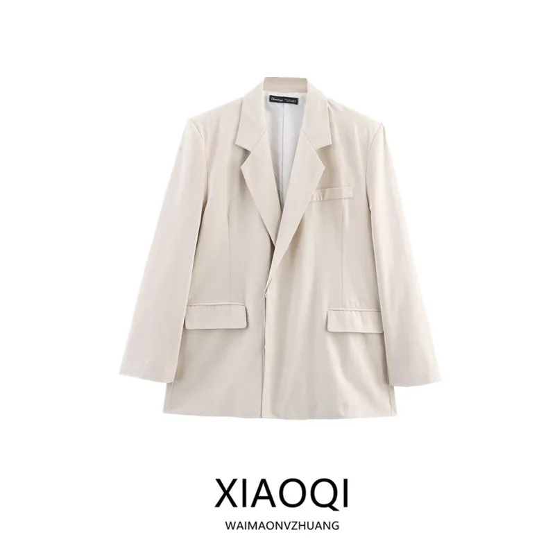 

New 2025 Summer Women's Casual Loose Long Sve Suit Jaet Versatile Commute Outerwear Faionable Busin Casual Sle