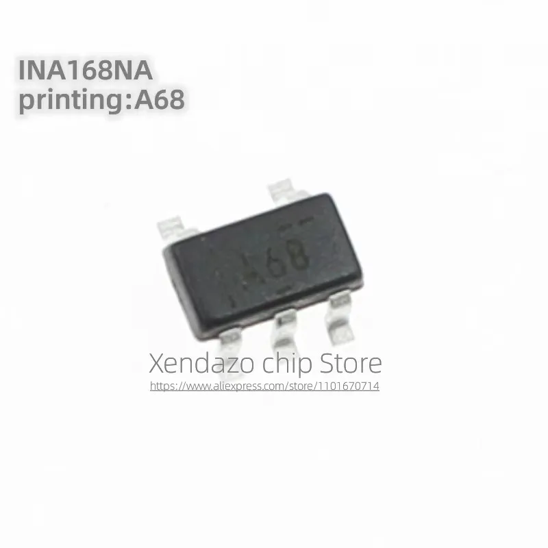 

5pcs/lot INA168NA/3K INA168NA Silk screen printing A68 SOT-23-5 package Original genuine Monitor chip