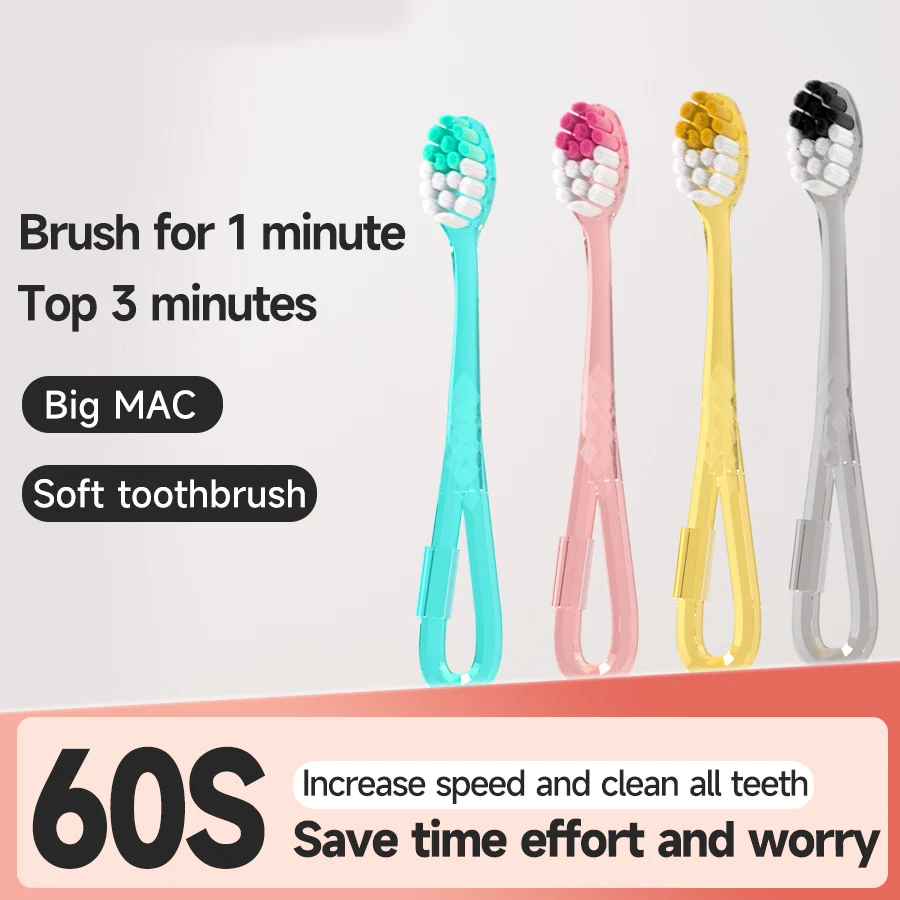 

1 шт., зубная щетка Big Mac Soft Hair с большой головкой, доступна в 4 цветах