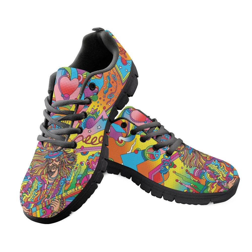 Colorful Guitar Hippie Rock Sports Shoes Mens Womens Teenager Kids Children Customized Sneakers High Quality Couple Shoes