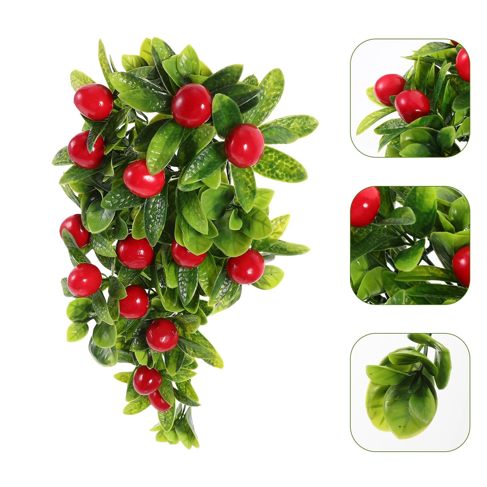 

Simulated Green Leaf Fruit Artificial Hanging Vine Fake Plant Decor For Home Wedding Party Imitation Fruit Vine Wall
