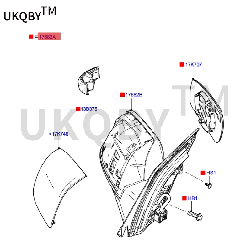 Applicable to F ox 07-11 reversing mirror R 5-wire 6M5Y17682DB