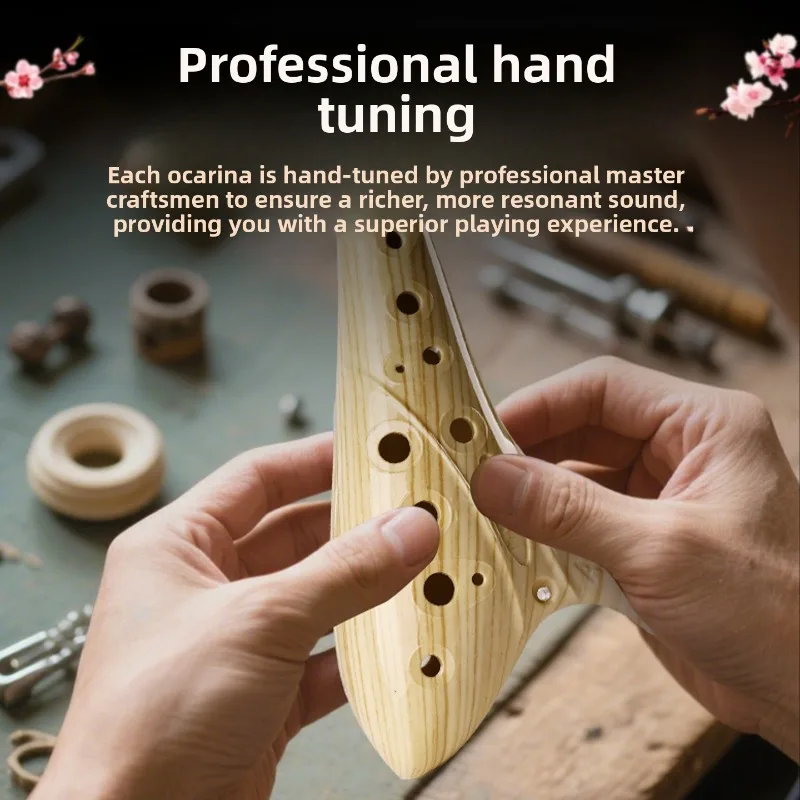 Ocarina de Resina Cerámica en Tono C, Instrumento Profesional de 12 Orificios, Ocarinas para Amantes de la Música y Principiantes