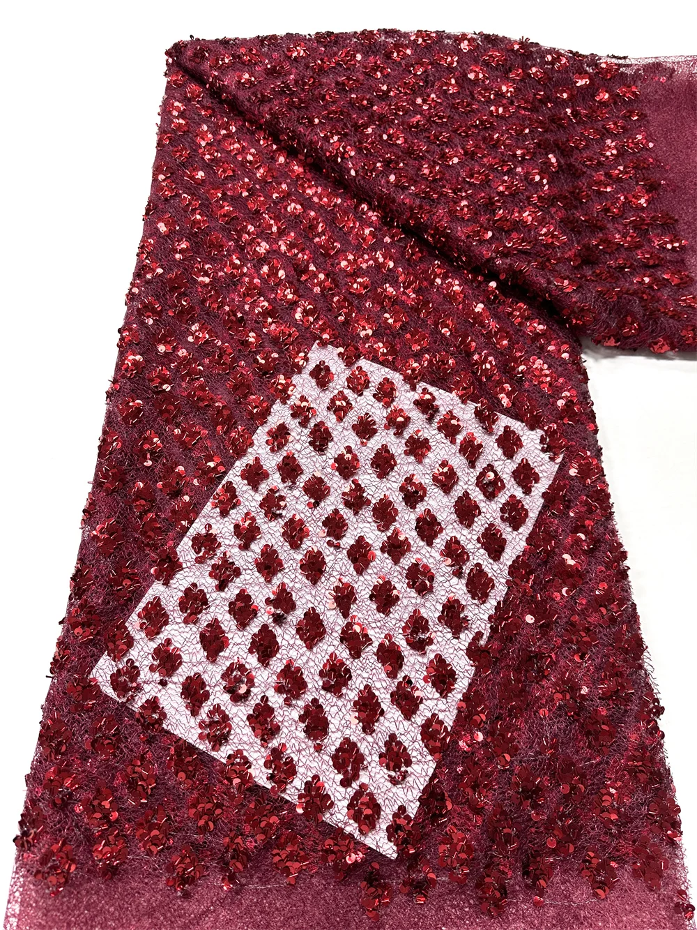 

2025 Luxury French Mesh Embroidery Sequins Lace Fabric African Nigerian Sequins Lace Fabric For Wedding Dress Sewing Material