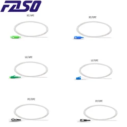 FASO 100PCS SC/LC/FC/ST  APC Fiber Optic Pigtail Simplex 0.9mm 9/125 Single Mode 1 core SC UPC Optical Fiber Pigtail 1.5M White