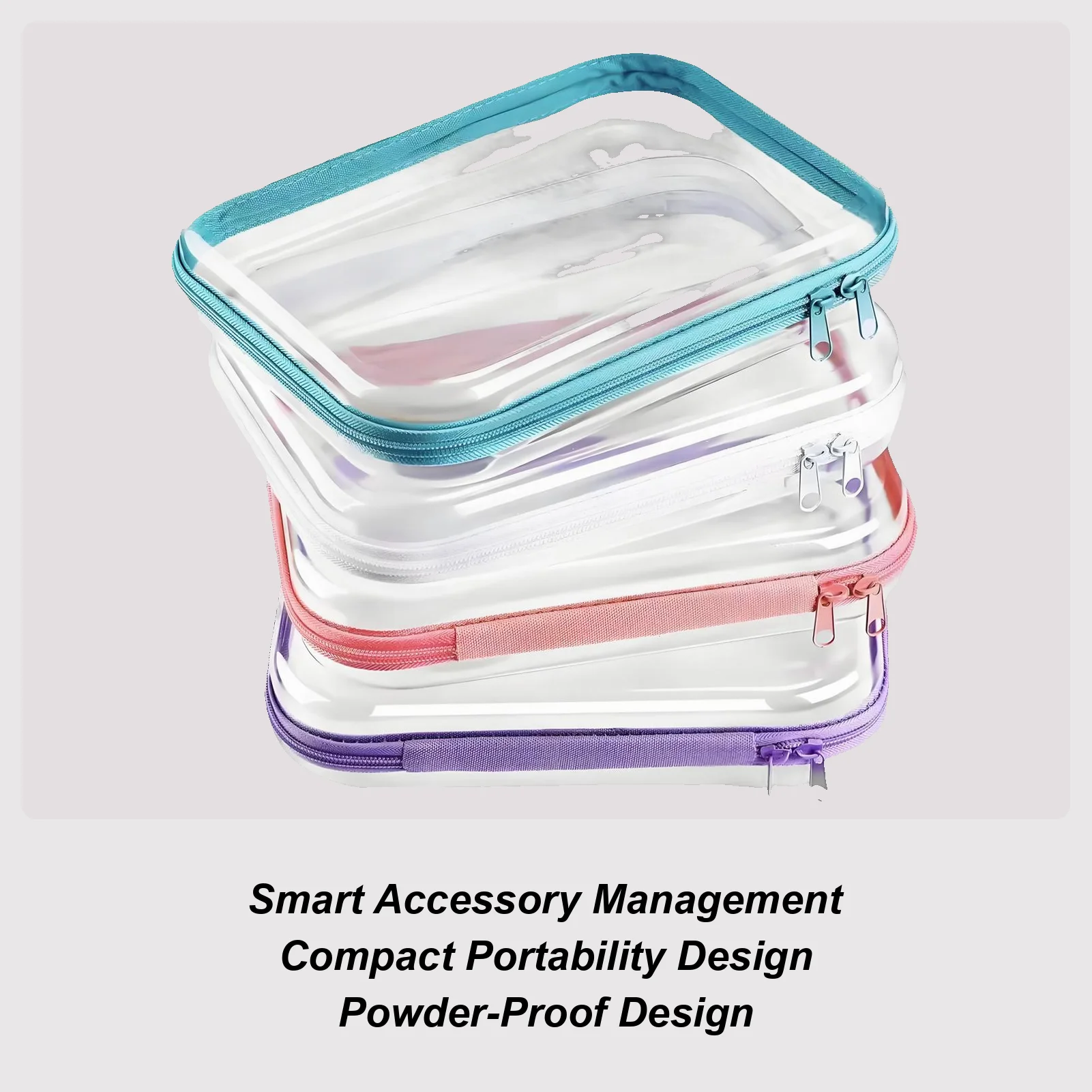 

Clear Zipper Bags Clear Pouch Makeup Travel Bags 4 Pieces Storage Containers Toiletry Organizer Pencil Case for Women Travel