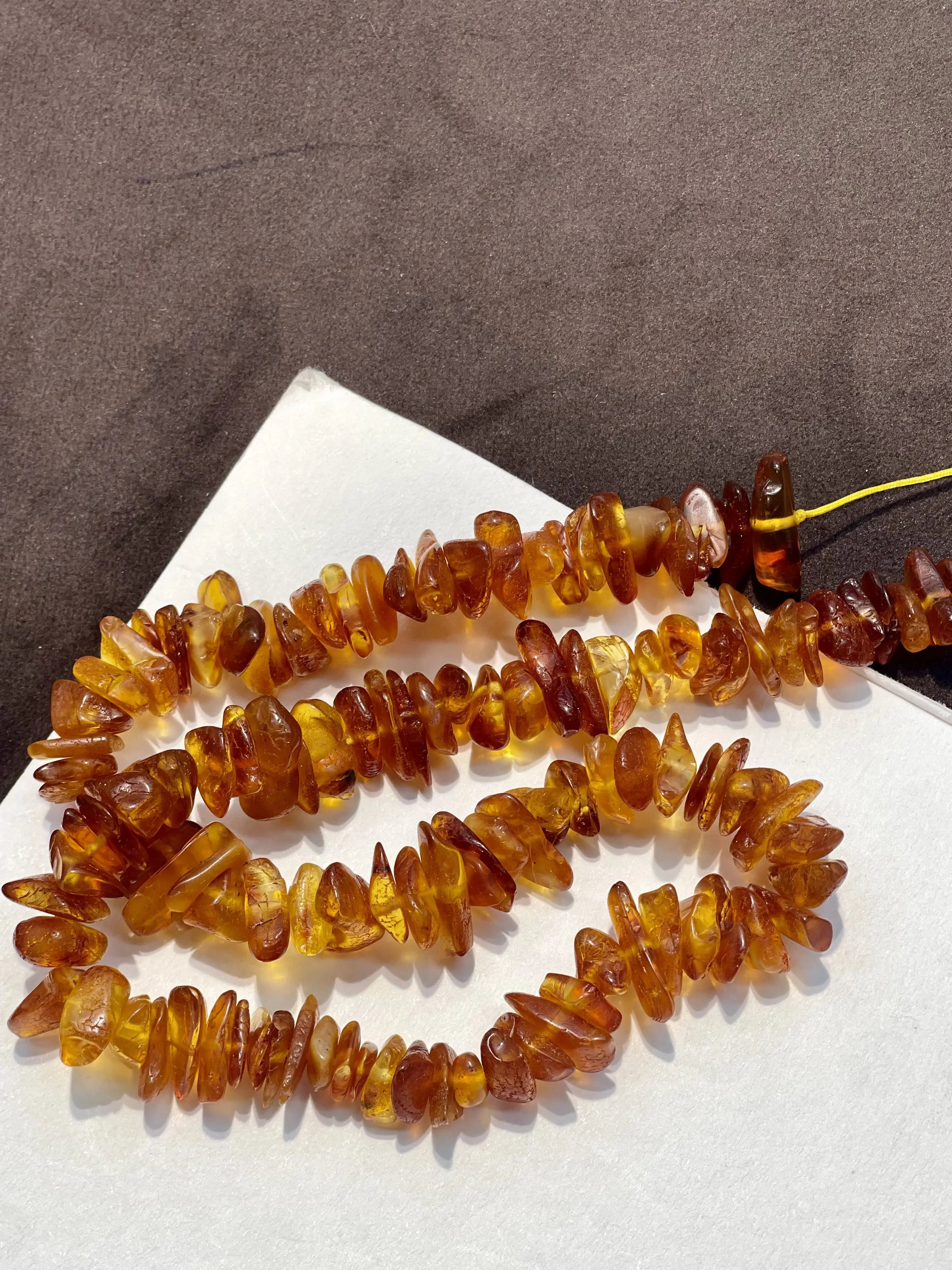 Natural Amber “Hua Po” Free-Form Chipped Stone Bead3x14mm for Women Gift Jewelry Make Supplies DIY Necklace Earrings Accessories - view 5
