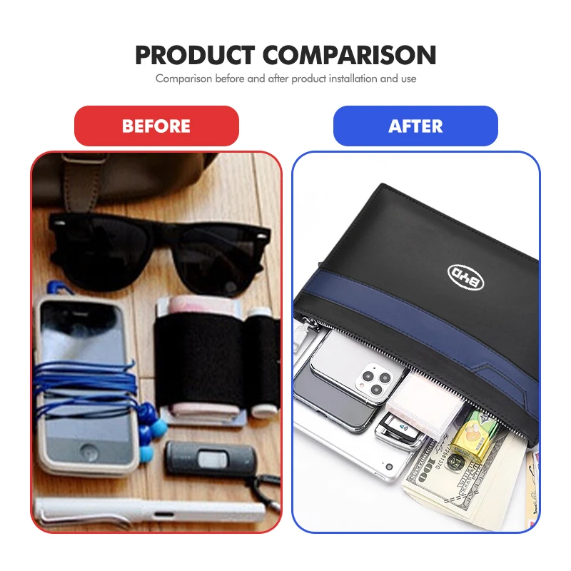 Leather Car Men Clutch Bag Male Money Handbag Cardholder Case For BYD S6 S8 E5 E6 G6 L3 S7 G7 Tang Song Qing Yuan Han Max - view 4