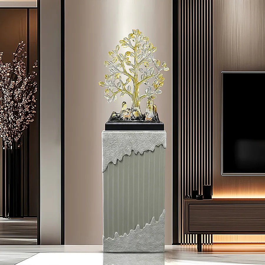 PYH fortune tree floor ornament light luxury high-end staircase opening decoration housewarming new home