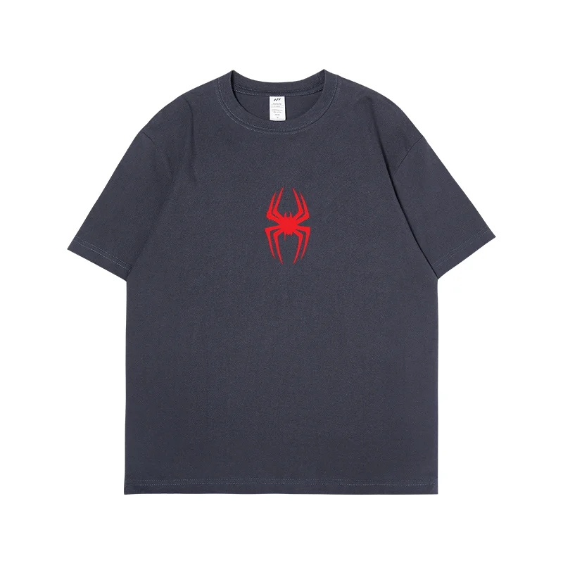 2024 Summer European and American New Spider Man Crossover Universe T-shirt Men\'s and Women\'s Anime Loose Cotton Top