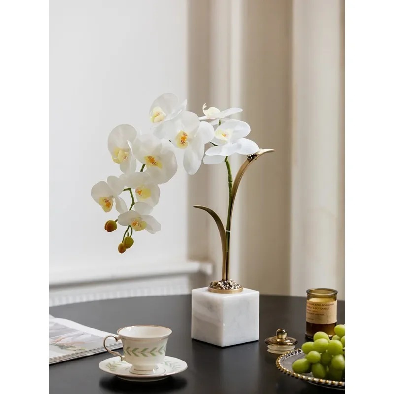 Harvest Cottage Light Luxury Brass TV Cabinet Creative Orchid Ornament Gift Xuan Cabinet Desktop Living Room Home Decoration