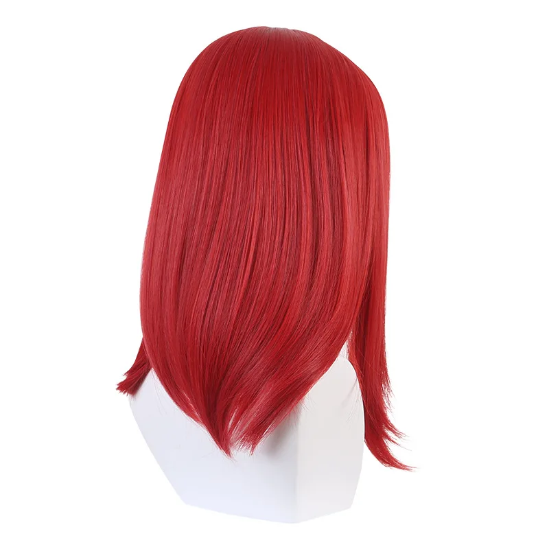 Peluca de Cosplay de caballo de leopardo de corte de mil prisión azul, peluca de Cosplay de Anime estilo trenzado de gatillo lateral rojo