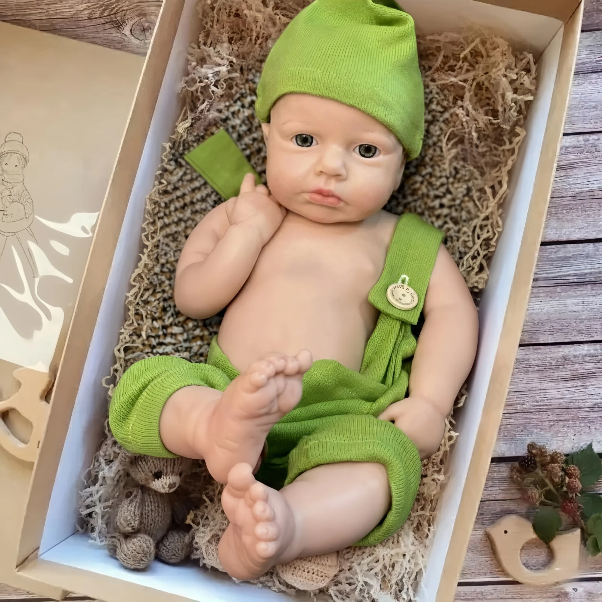 

18-дюймовая кукла реборн Loulou Bebe Girl с открытыми/закрытыми глазами, реалистичная кукла для новорожденных, игрушка для подарков Muñeca с открытым ртом
