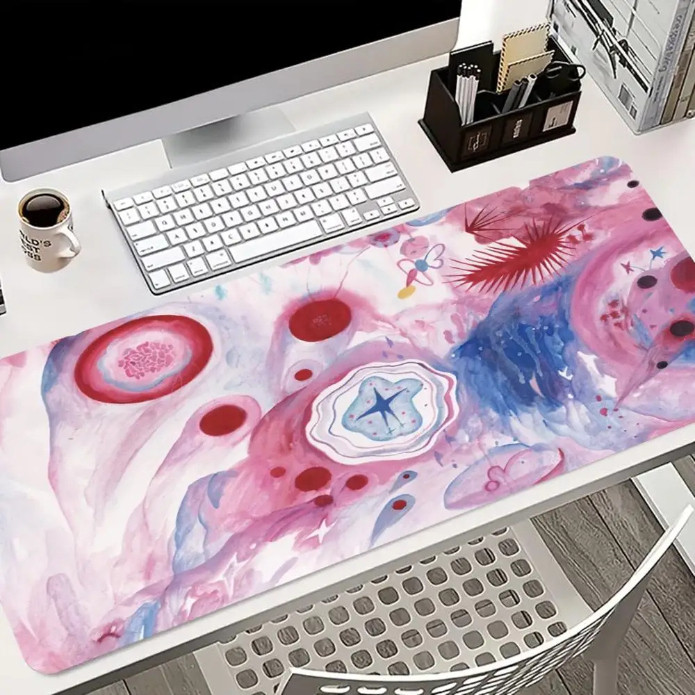 

Marble Fluid Art XXL Gaming Mouse Pad Anti-Slip Rubber Stitched Edge Waterproof Keyboard Desk Mat Home Office Decor Gift Pad