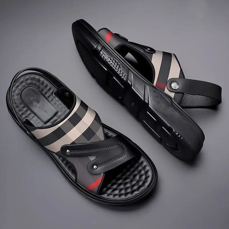Luxury Men's Sandals - Premium Summer Slide Sandals Anti-Slip Soft Sole Outdoor/Indoor Durable Comfortable Trendy High-End