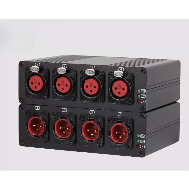 Broadcast Grade 4 Channel Unidirectional Audio Optical Transceiver XLR Port No Noise Audio Fiber Extender