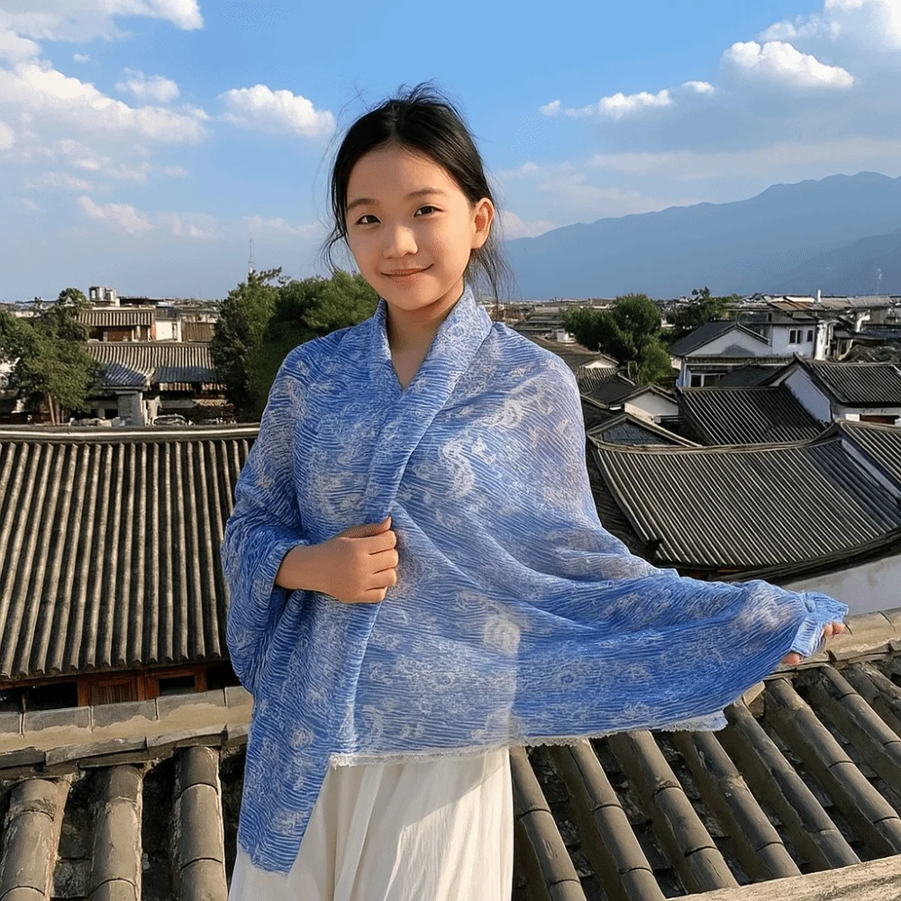 

Fashion Sun Protection Paisley Shawl Floral Head Wraps Sunscreen Shawl Printed Thin Beach Scarf Beach