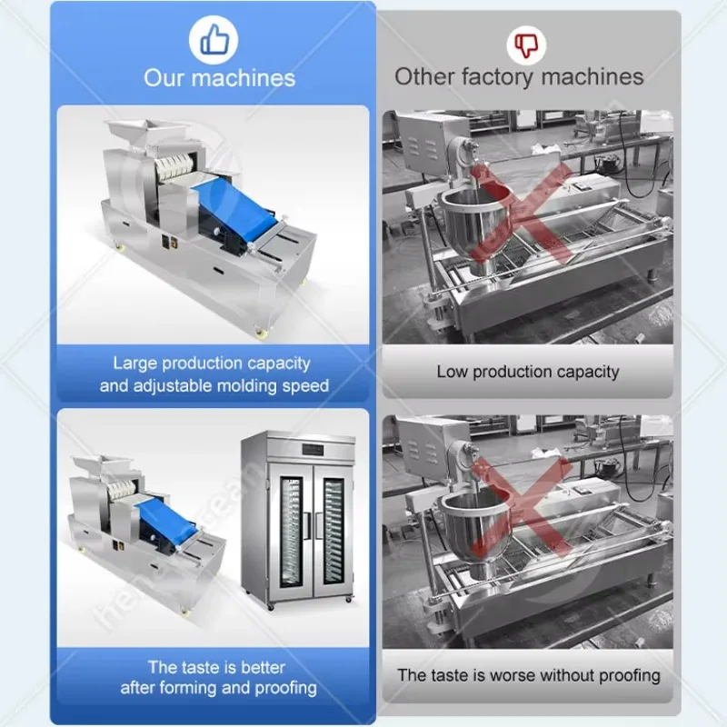 Donut comercial faz a máquina donut faz a linha automática pequena linha de produção de donuts de fermento