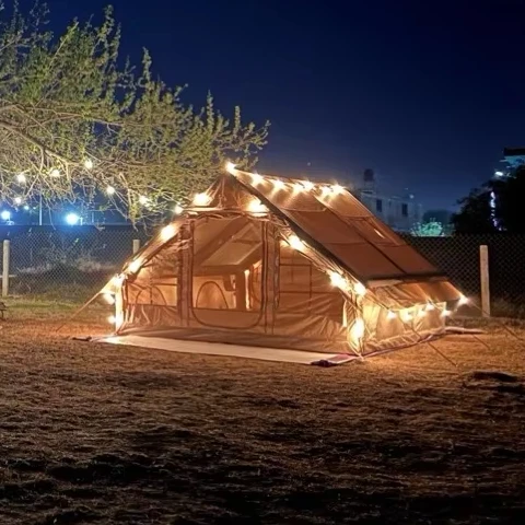 

Luxury Waterproof Oxford Cloth Outdoor Inflatable Air Tent Skylight Stove Port for Rainproof Camping Event Party Cabin House