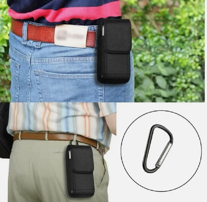 Waist Bag For iPhone 15 14 13 12 11 Pro Max For Samsung S24 S23 Belt Clip Holster Fanny Pack Portable Outdoor Mobile Phone Pouch