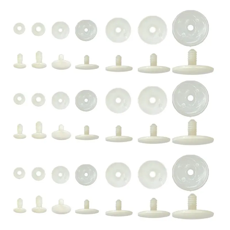 J1UL1N 70 Set Plastic Animal Body Joints, 7 Size White Joints For Bear Making Limbs DIY Crafts