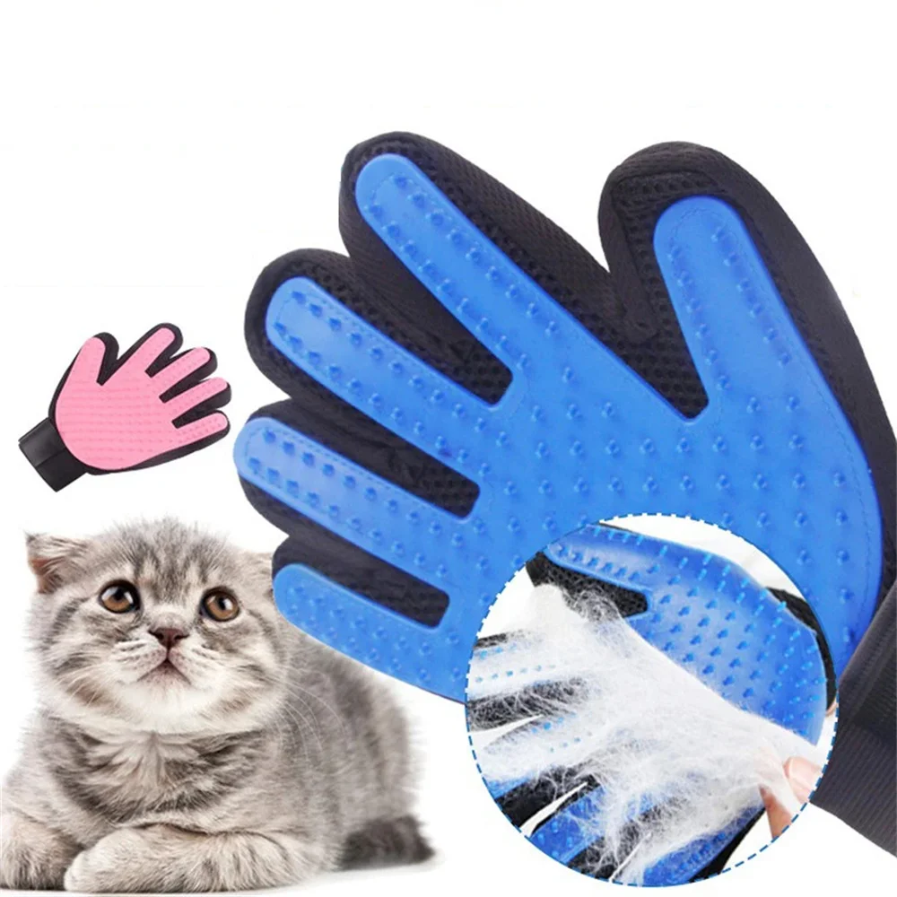 Pet Hair Remover Gloves Cat Dog Grooming Supply Silicone Hair Deshedding Comb Massage Bathing Cleaning Brush Grooming Glove