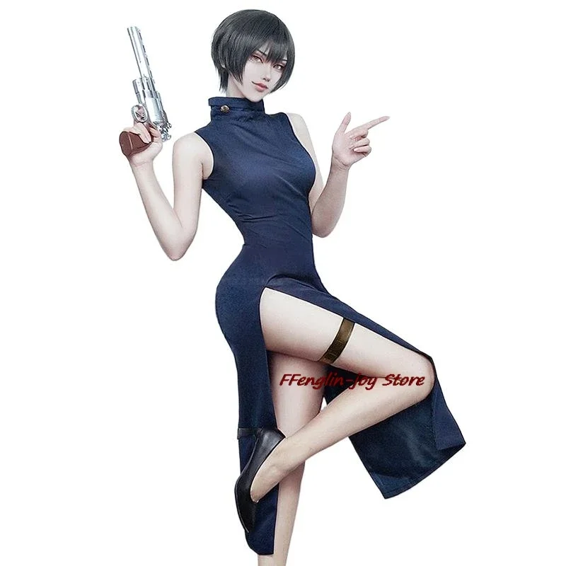 Mai Zenin Anime Cosplay Costume Sleeveless Dress Outfit Wig Women Zen in Mai Adult Halloween Carnival Party RolePlay Suit Set