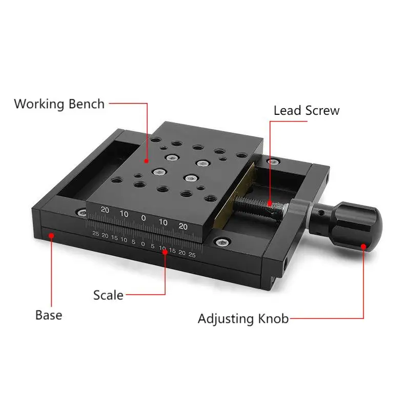 2026 Hot Sale 50mm Travel Range 100mm Width Manual Precision X Axis Translation Stage For High-precision Displacement Manual