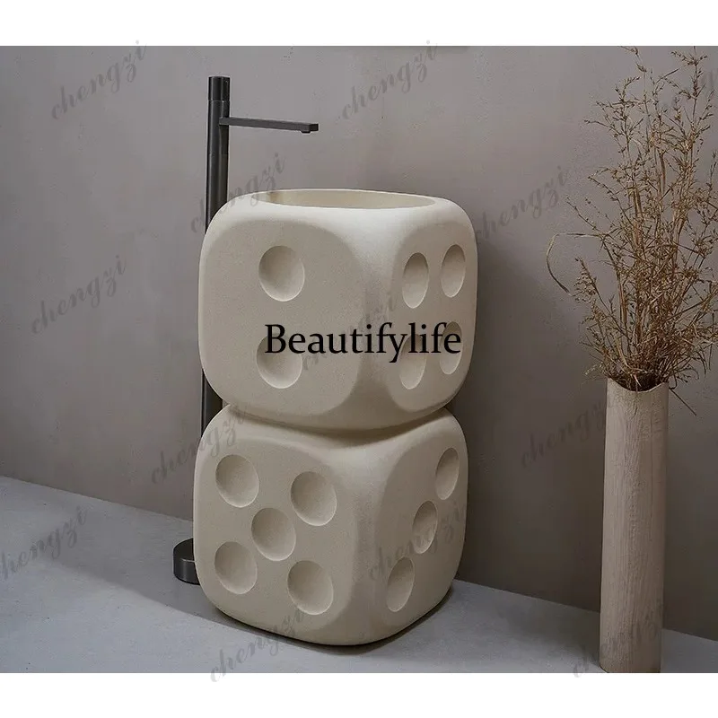 Wabi Sandy Wind, Washbasin, Integrated Floor-to-Floor Washbasin Creative Art Hotel Pillar Basin