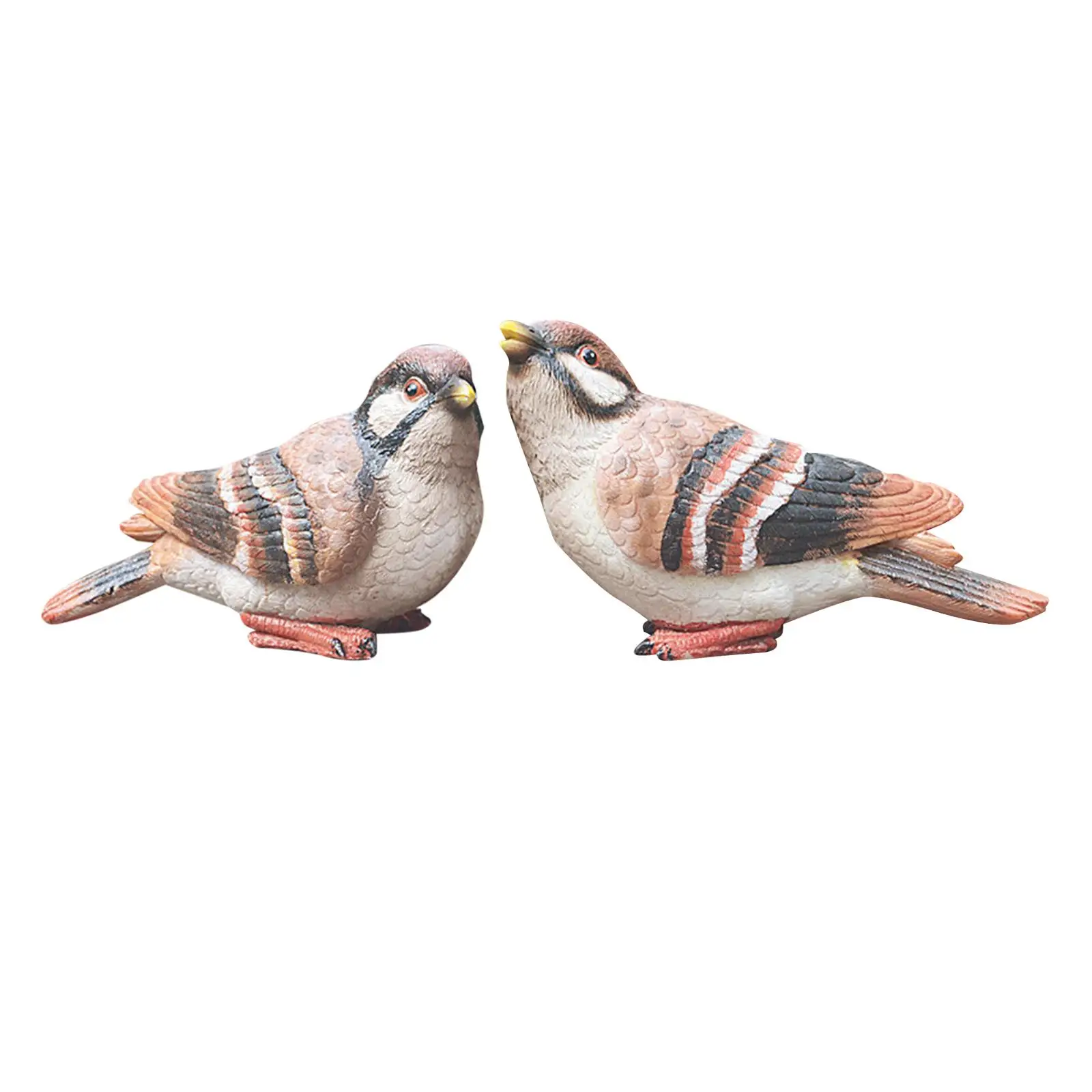 2Pcs Bird Statues Simulation Resin Figures Ornament for Shelf Office Lawn