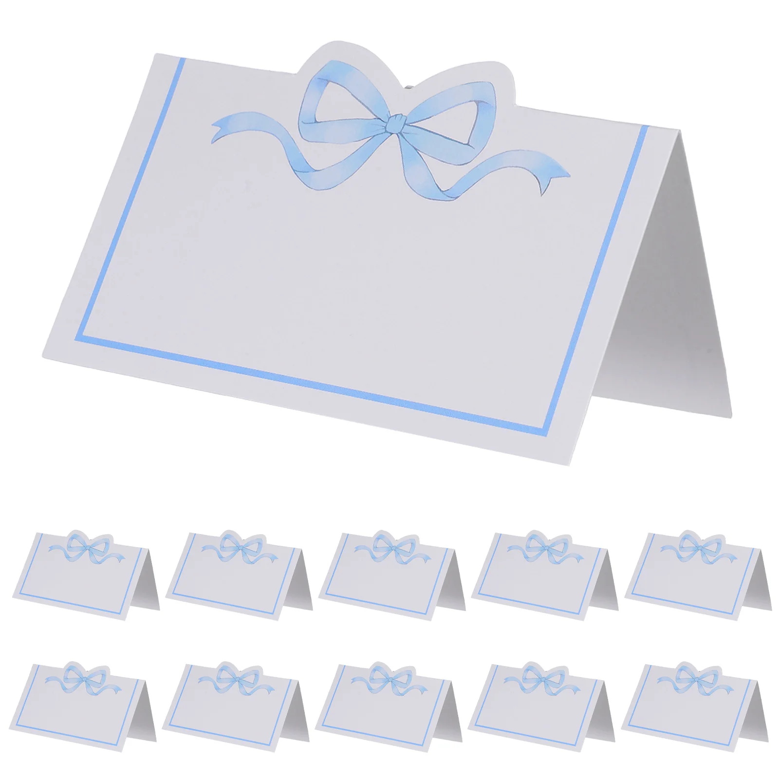 

100Pcs Scallop Edge Bow Wedding Place Cards Blank Greeting Cardstock for Reception Banquet Decor Wedding Place Cards for Table