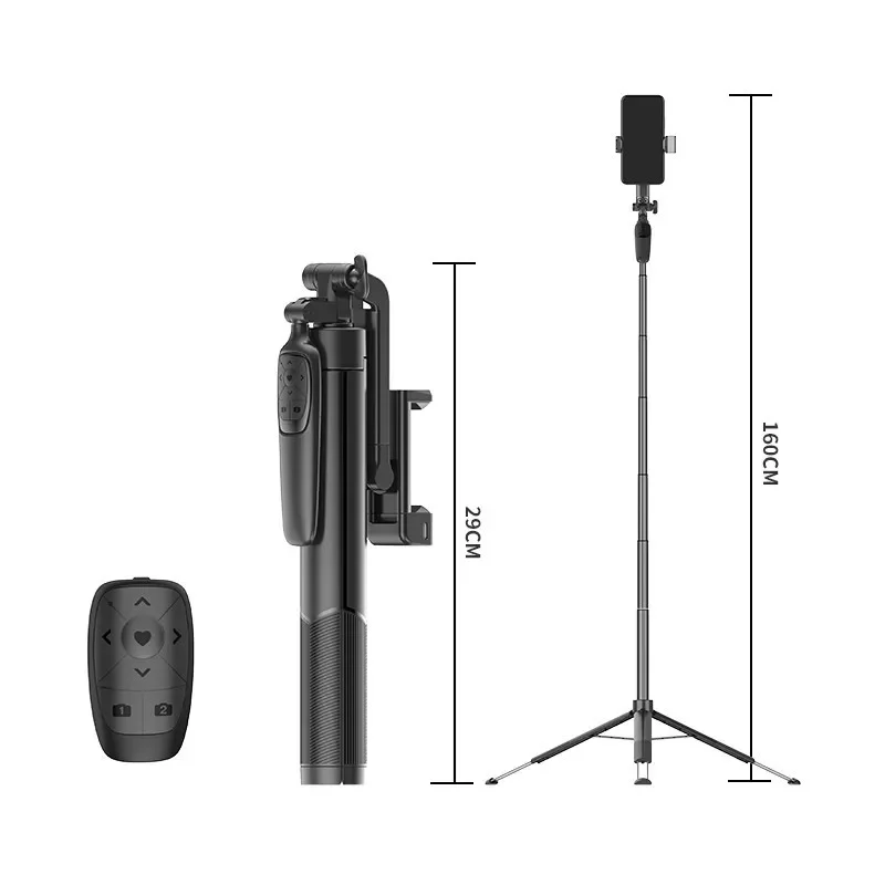 A66 stacked anti-shake Bluetooth selfie stick mobile phone bracket outdoor live landing aluminum tripod shooting