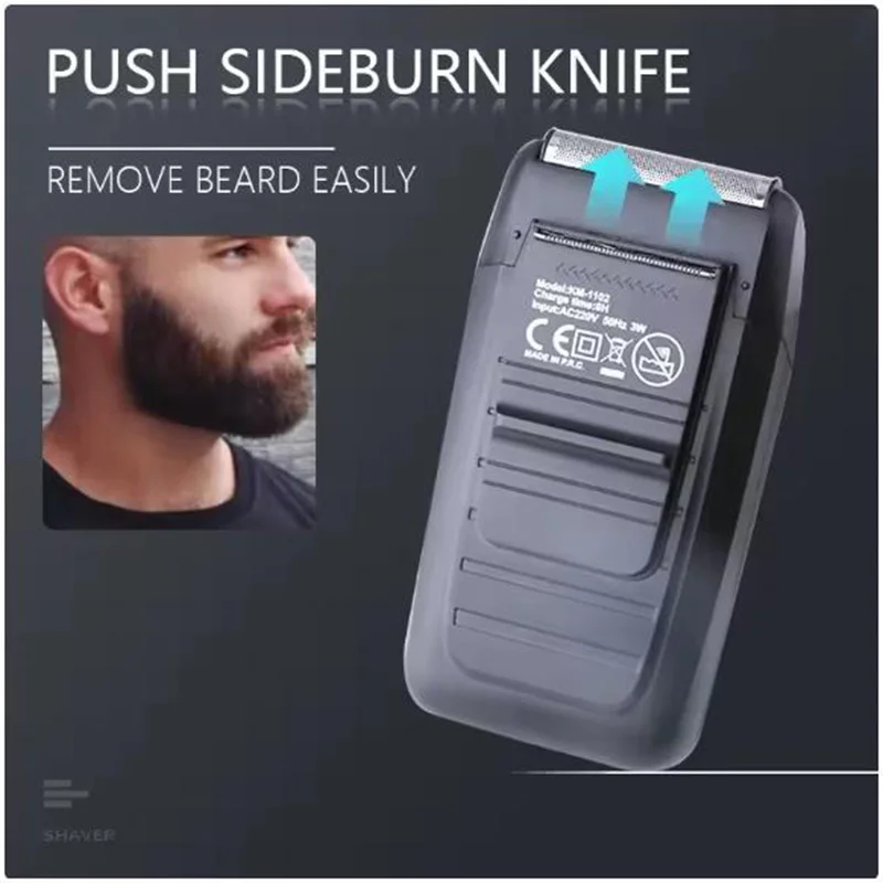 Kemei KM-1102 Лидер продаж электробритва мужская фольга сабельная бритва с двойным лезвием головка для сухого или влажного бритья триммер для волос/бороди