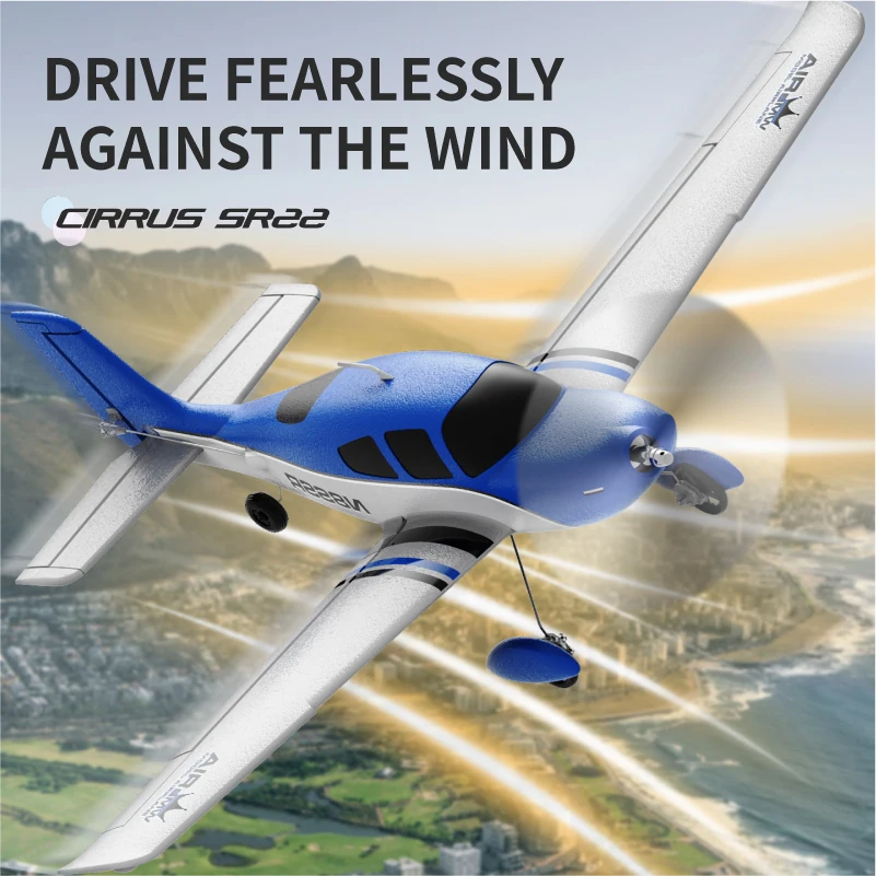 Brinquedos com controle remoto QIDI-580 com motor sem escova, aeronave com controle remoto de 4 canais, aeronave de simulação SR22 1504 para presentes infantis