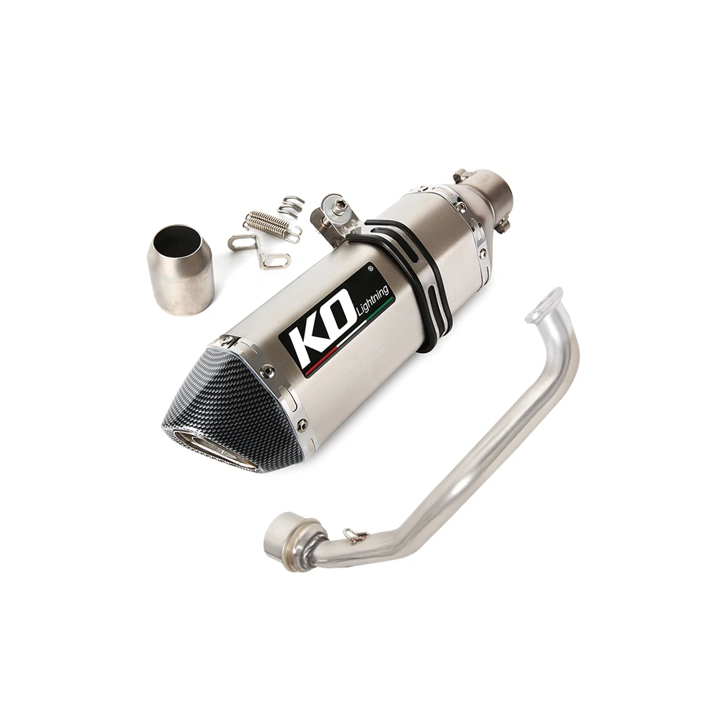 Motorcycle Full Exhaust Escape System Stainless Steel Front Link Pipe 51mm Muffler With DB Killer For GY6-125/150 2026