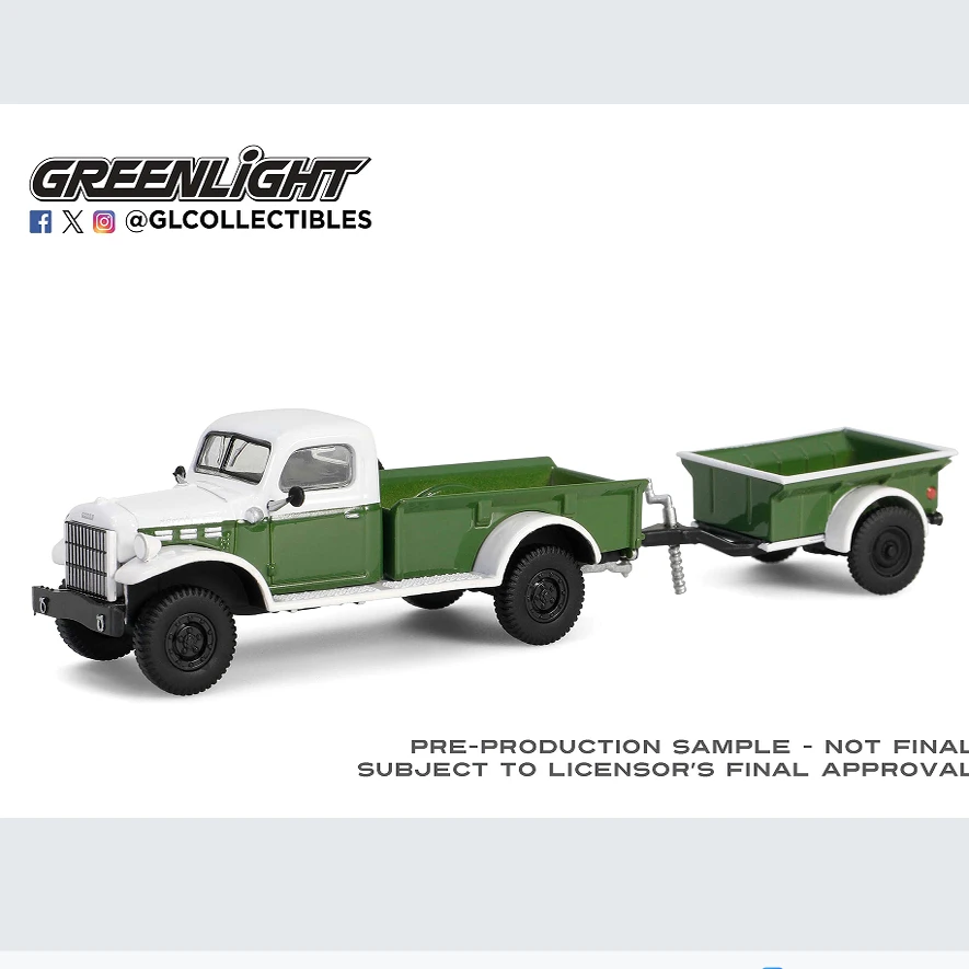 

GreenLight 1:64 серия Hitch & Tow 32-1950 Dodge Power & Trailer 32320-A мини-модель автомобиля из сплава, дисплеи, детские игрушки