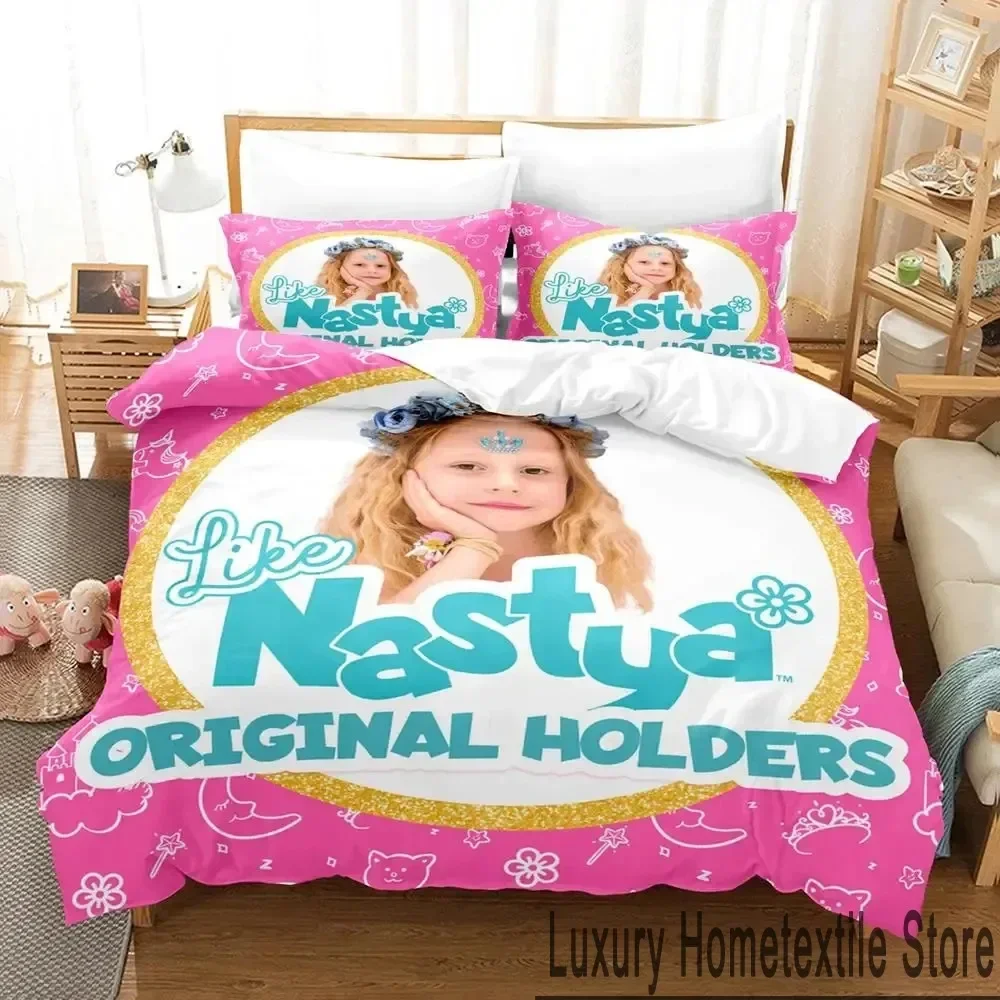 

3D Print Like Nastya Bedding Set Boys Girls Twin Queen King Size Duvet Cover Pillowcase Bed boys Adult Home Textileextile