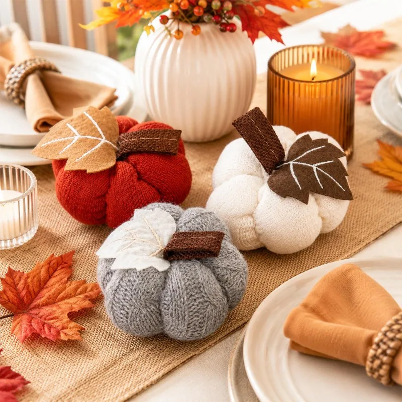 Knitted Pumpkin Fall Ornament 3